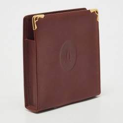 Pre Owned Cartier Burgundy Leather Cigarette Case