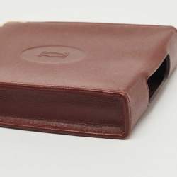 Pre Owned Cartier Burgundy Leather Cigarette Case