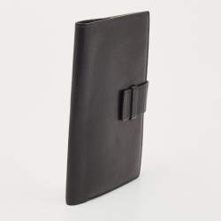 Pre Owned Cartier Dark Brown Leather Flap Passport Holder