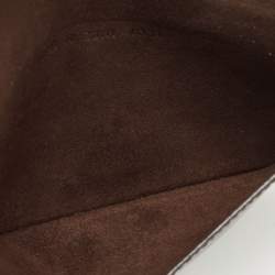 Pre Owned Cartier Dark Brown Leather Flap Passport Holder