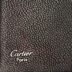 Pre Owned Cartier Dark Brown Leather Flap Passport Holder