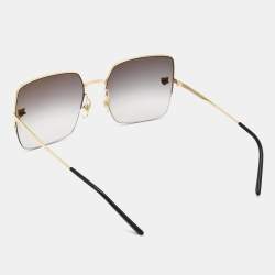 Pre Owned Cartier Gold Tone/Grey Gradient CT0121S Oversized Square Sunglasses
