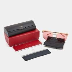 Cartier Gold Tone/Pink Panthère de Cartier CT0198S Cat-Eye Sunglasses