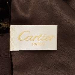 Pre Owned Cartier Brown Devore Panthere Silk Blend Stole