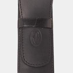 مملوكة مسبقًا Cartier Black Leather Flap Pen Pouch