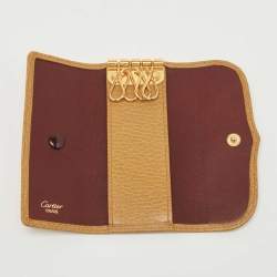 Pre Owned Cartier Tan Leather 4 Key Holder