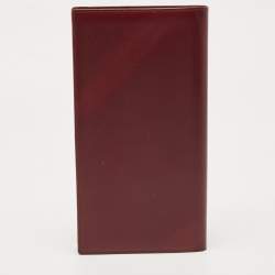 Pre Owned Cartier Burgundy Leather Business Cards Holder