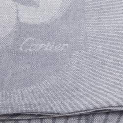 Cartier Grey Panther Motif Cashmere Baby Blanket 