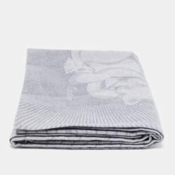 Cartier Grey Panther Motif Cashmere Baby Blanket 