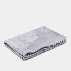 Cartier Grey Panther Motif Cashmere Baby Blanket 