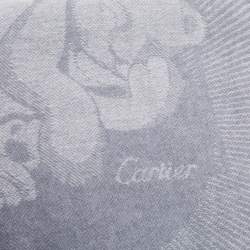Cartier Grey Panther Motif Cashmere Baby Blanket 