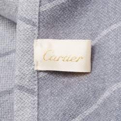Cartier Grey Panther Motif Cashmere Baby Blanket 