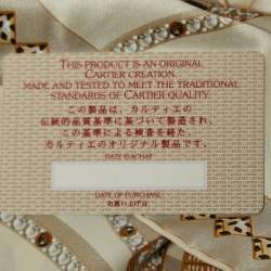 Pre Owned Cartier Cream Panthers & Hoops Print Silk Square Scarf