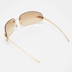 Pre Owned Cartier Brown/Gold Gradient Panthere de Cartier Rimless Sunglasses