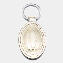 مملوكة مسبقًا Cartier Gold Leather Must de Cartier Key Ring