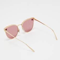 Pre Owned Cartier Pink/Gold CT0198S Panthere Cat Eye Sunglasses