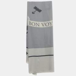 Pre Owned Cartier Grey Bon Voyage Wool Fringed Scarf