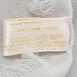 Pre Owned Cartier Grey Bon Voyage Wool Fringed Scarf