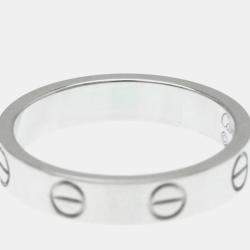 Pre Owned Cartier 18K White Gold Love Band Ring EU 50