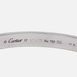 Pre Owned Cartier Love 18k White Gold Open Cuff Bracelet 17