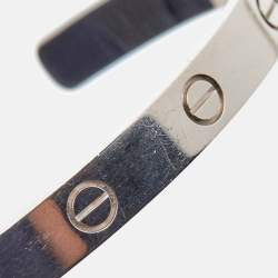 Pre Owned Cartier Love 18k White Gold Open Cuff Bracelet 17