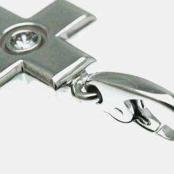 Cartier 18K White Gold and Diamond Cross Charm 