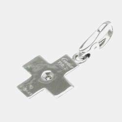 Cartier 18K White Gold and Diamond Cross Charm 