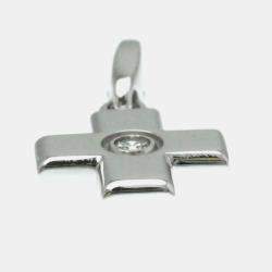 Cartier 18K White Gold and Diamond Cross Charm 