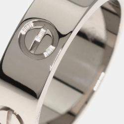 Pre Owned Cartier 18K White Gold Love Band Ring EU 51