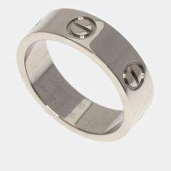 Pre Owned Cartier 18K White Gold Love Band Ring EU 51