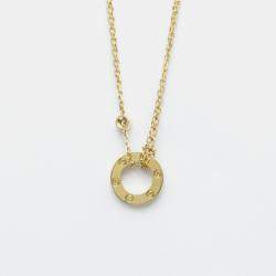 Pre Owned Cartier 18K Yellow gold 2 Diamond LOVE Necklace