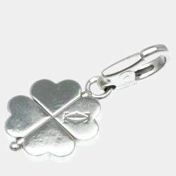 Cartier 18K White Gold and Diamond 4 Leaf Clover Pendant Charm