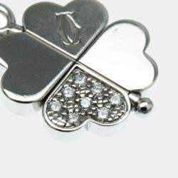 Cartier 18K White Gold and Diamond 4 Leaf Clover Pendant Charm