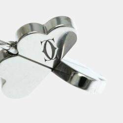 Cartier 18K White Gold and Diamond 4 Leaf Clover Pendant Charm