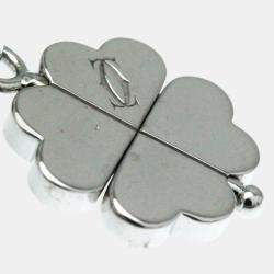 Cartier 18K White Gold and Diamond 4 Leaf Clover Pendant Charm