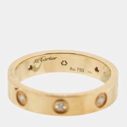 Pre Owned Cartier Love 8 Diamond 18k Yellow Gold Ring Size 52