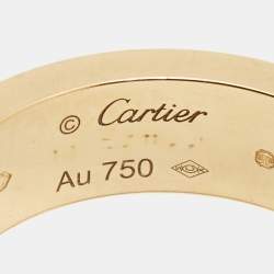 Pre Owned Cartier Love 3 Diamond 18k Rose Gold Ring Size 53