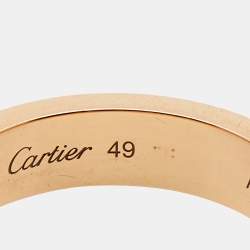 مملوكة مسبقًا Cartier C De Cartier Diamond 18k Rose Gold Wedding Band Ring Size 49