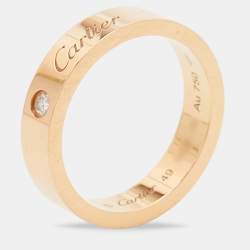مملوكة مسبقًا Cartier C De Cartier Diamond 18k Rose Gold Wedding Band Ring Size 49