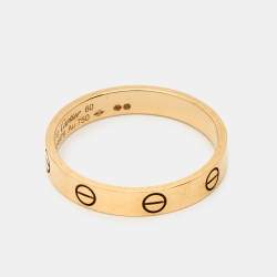 Pre Owned Cartier Love 18k Yellow Gold Wedding Band Ring Size 60