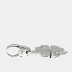 Cartier 18K White Gold and Diamond 4 Leaf Clover Pendant Charm