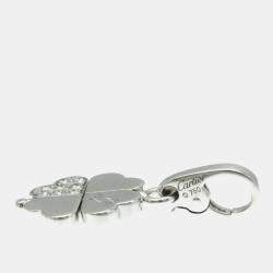 Cartier 18K White Gold and Diamond 4 Leaf Clover Pendant Charm