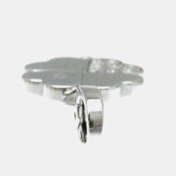 Cartier 18K White Gold and Diamond 4 Leaf Clover Pendant Charm