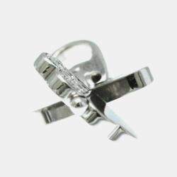 Cartier 18K White Gold and Diamond 4 Leaf Clover Pendant Charm