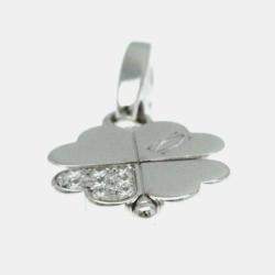 Cartier 18K White Gold and Diamond 4 Leaf Clover Pendant Charm