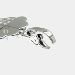 Cartier 18K White Gold and Diamond 4 Leaf Clover Pendant Charm