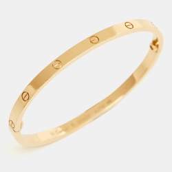 Pre Owned Cartier Love 18K Yellow Gold Narrow SM Bracelet 16