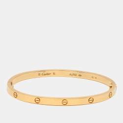 Pre Owned Cartier Love 18K Yellow Gold Narrow SM Bracelet 16