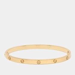 Pre Owned Cartier Love 18K Yellow Gold Narrow SM Bracelet 16