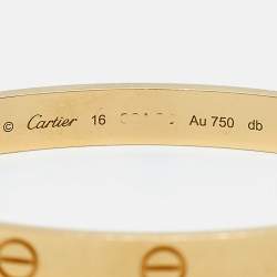Pre Owned Cartier Love 18k Yellow Gold Bracelet 16
